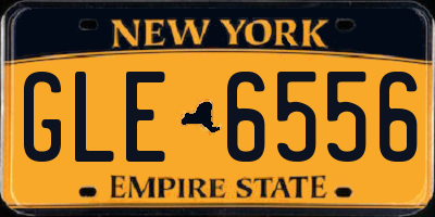 NY license plate GLE6556