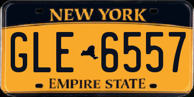NY license plate GLE6557