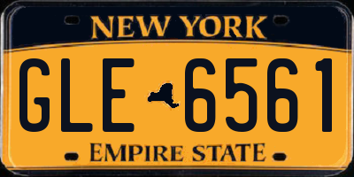 NY license plate GLE6561