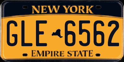 NY license plate GLE6562