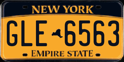 NY license plate GLE6563