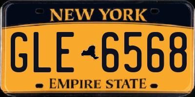 NY license plate GLE6568