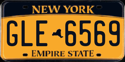 NY license plate GLE6569