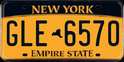 NY license plate GLE6570