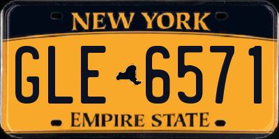 NY license plate GLE6571