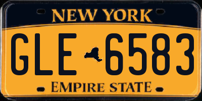 NY license plate GLE6583