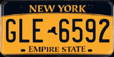 NY license plate GLE6592