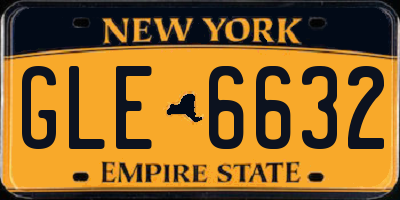 NY license plate GLE6632