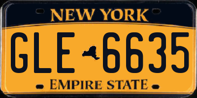 NY license plate GLE6635