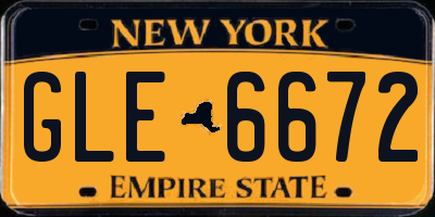 NY license plate GLE6672