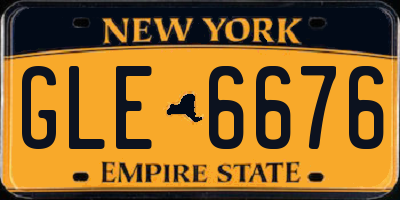 NY license plate GLE6676