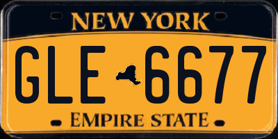 NY license plate GLE6677