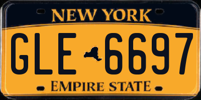 NY license plate GLE6697
