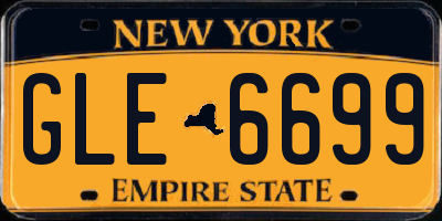 NY license plate GLE6699