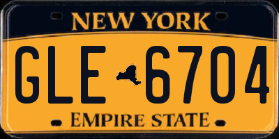NY license plate GLE6704
