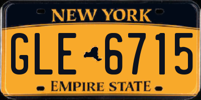 NY license plate GLE6715