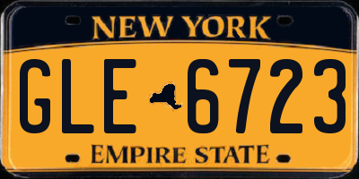 NY license plate GLE6723