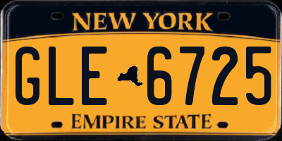 NY license plate GLE6725