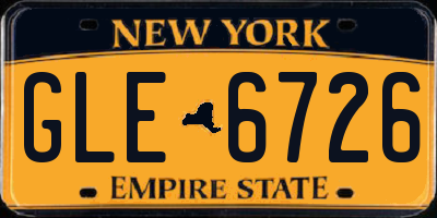 NY license plate GLE6726