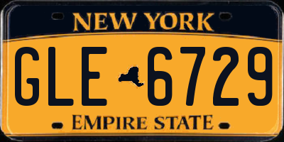 NY license plate GLE6729
