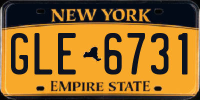 NY license plate GLE6731