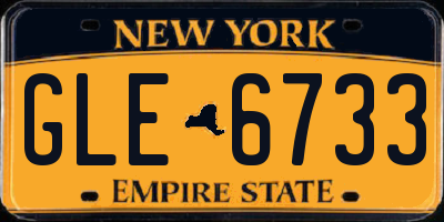 NY license plate GLE6733