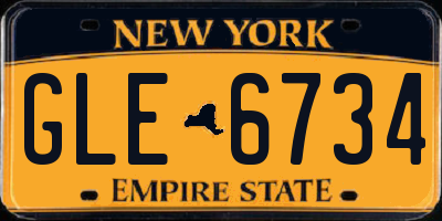 NY license plate GLE6734