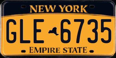 NY license plate GLE6735