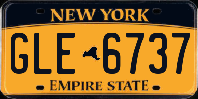 NY license plate GLE6737