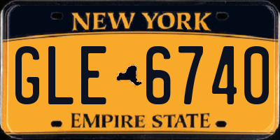 NY license plate GLE6740