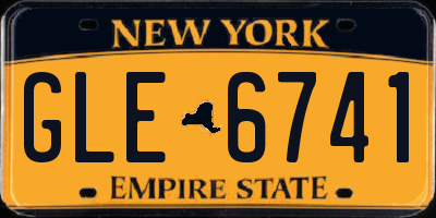 NY license plate GLE6741