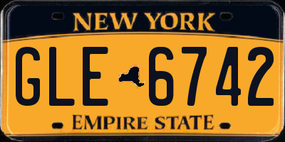 NY license plate GLE6742