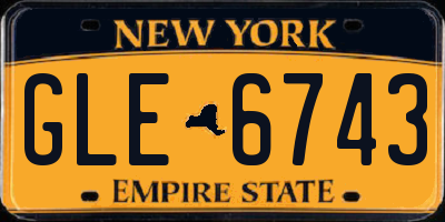 NY license plate GLE6743