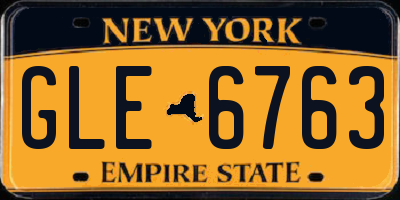 NY license plate GLE6763