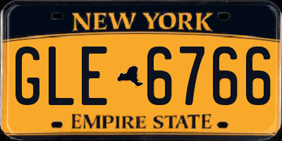 NY license plate GLE6766