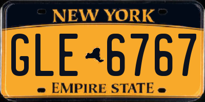 NY license plate GLE6767