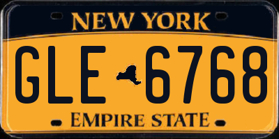 NY license plate GLE6768