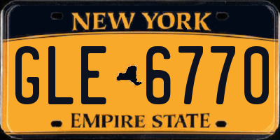 NY license plate GLE6770
