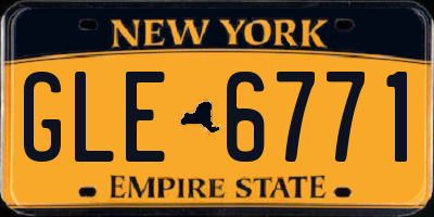 NY license plate GLE6771