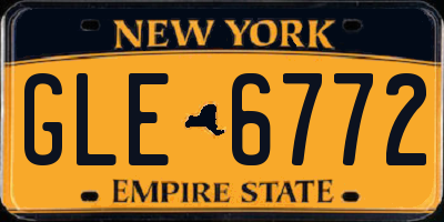 NY license plate GLE6772