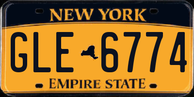 NY license plate GLE6774