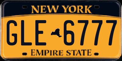 NY license plate GLE6777