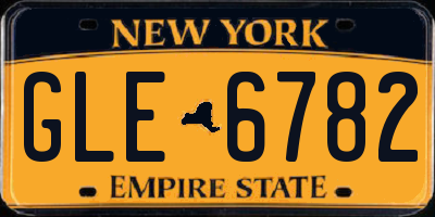 NY license plate GLE6782