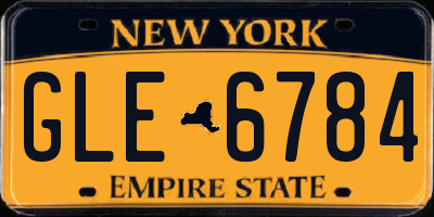 NY license plate GLE6784