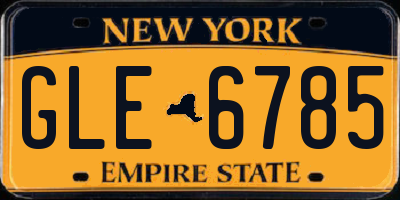NY license plate GLE6785