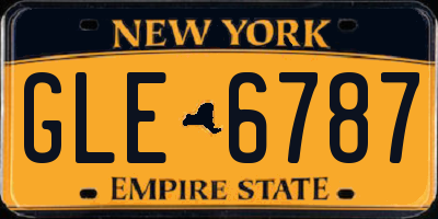 NY license plate GLE6787