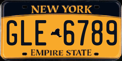NY license plate GLE6789