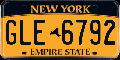 NY license plate GLE6792