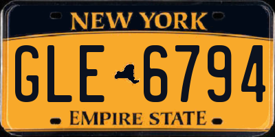 NY license plate GLE6794