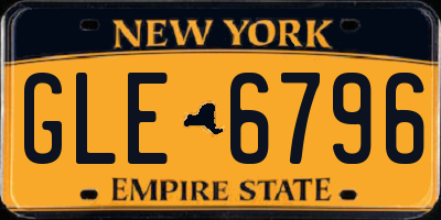 NY license plate GLE6796